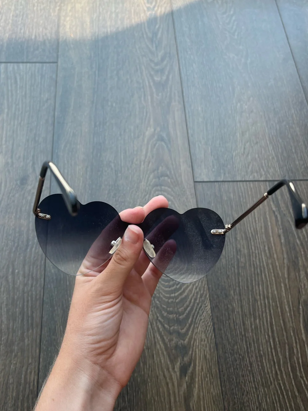 NWOT Black Heart Shaped Sunglasses